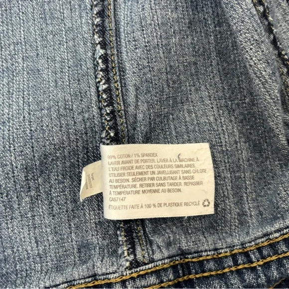 Cherokee Girls Sz L 10/12 Sleeveless Blue Jean Denim Jacket Button Up Cotton​ - Picture 4 of 4